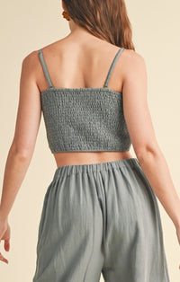 Wishlist Mint Twisted Front Cropped Cami