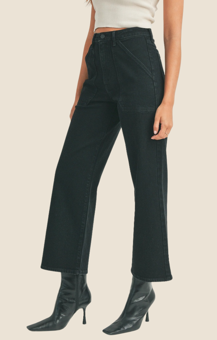 Just Black Denim Black Cargo Pocket Jeans