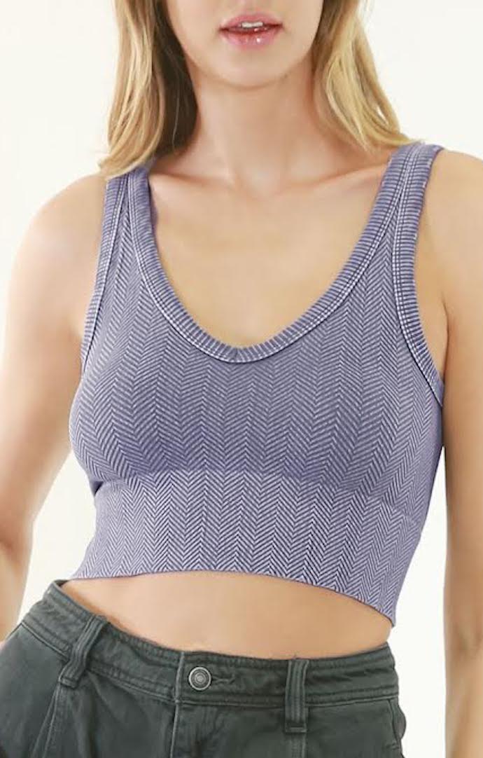 Nikibiki Vintage Dusty Lilac Reversible Crop Top