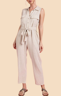 Eesome Natural Sleeveless Jumpsuit