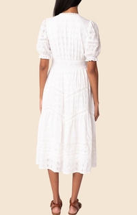 Lovestitch White Button Down Midi Dress
