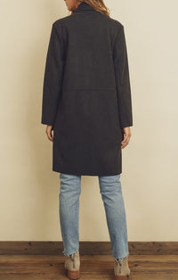 Dress Forum Black Textured Long Coat