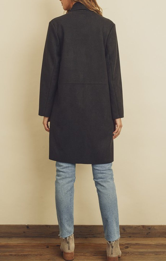 Dress Forum Black Textured Long Coat