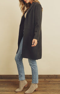 Dress Forum Black Textured Long Coat