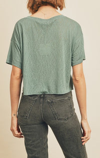 Dress Forum Dusty Teal Cropped Tee 