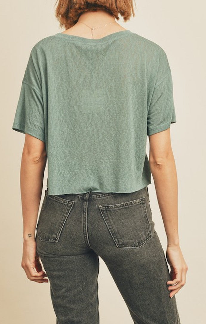 Dress Forum Dusty Teal Cropped Tee 