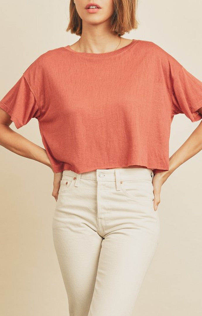 Dress Forum Brick Short Sleeve Cropped Tee 