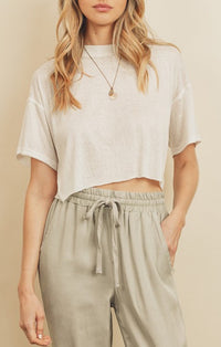 Dress Forum Ivory Short Sleeve Cropped Tee