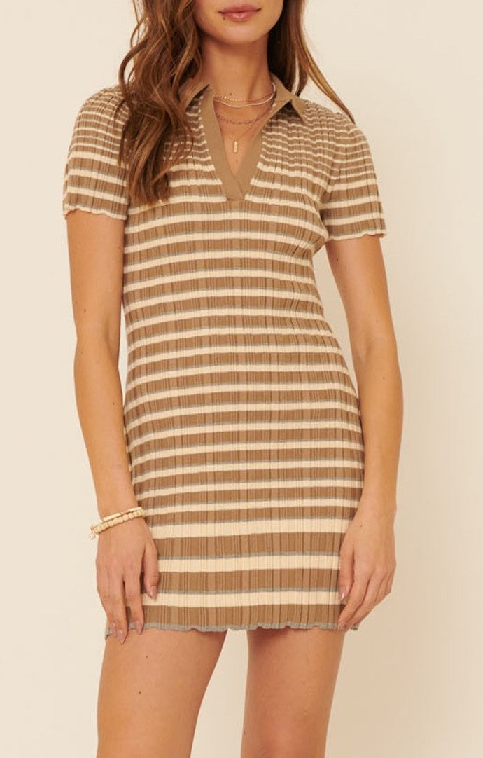 Chiara Sand Striped Dress