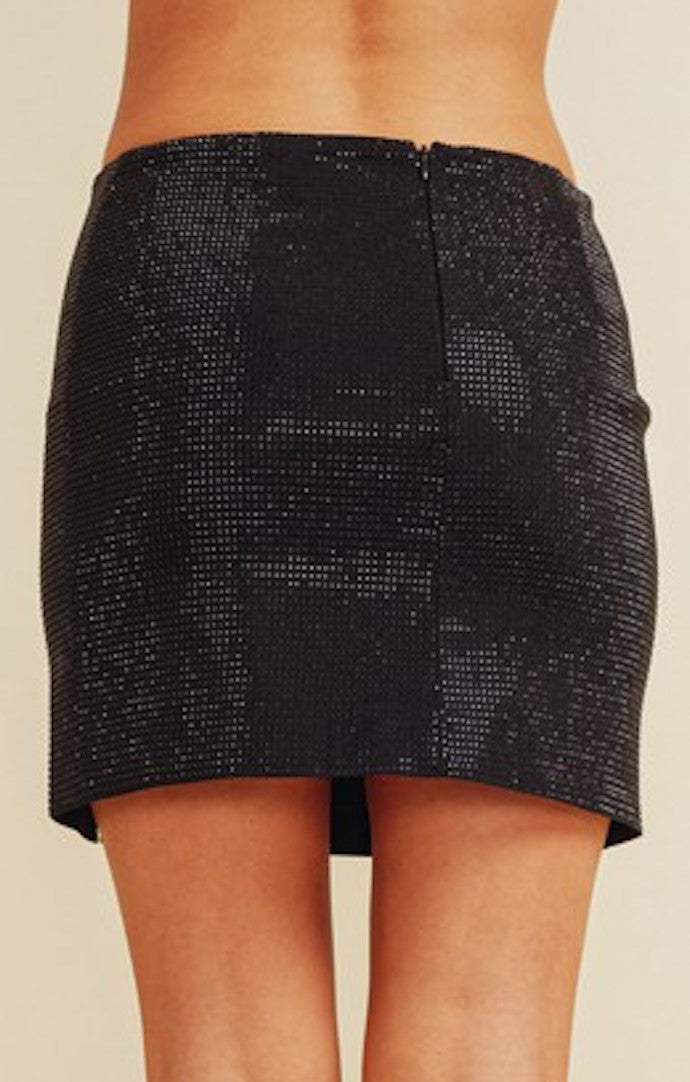 Black Studded Mini Skirt 