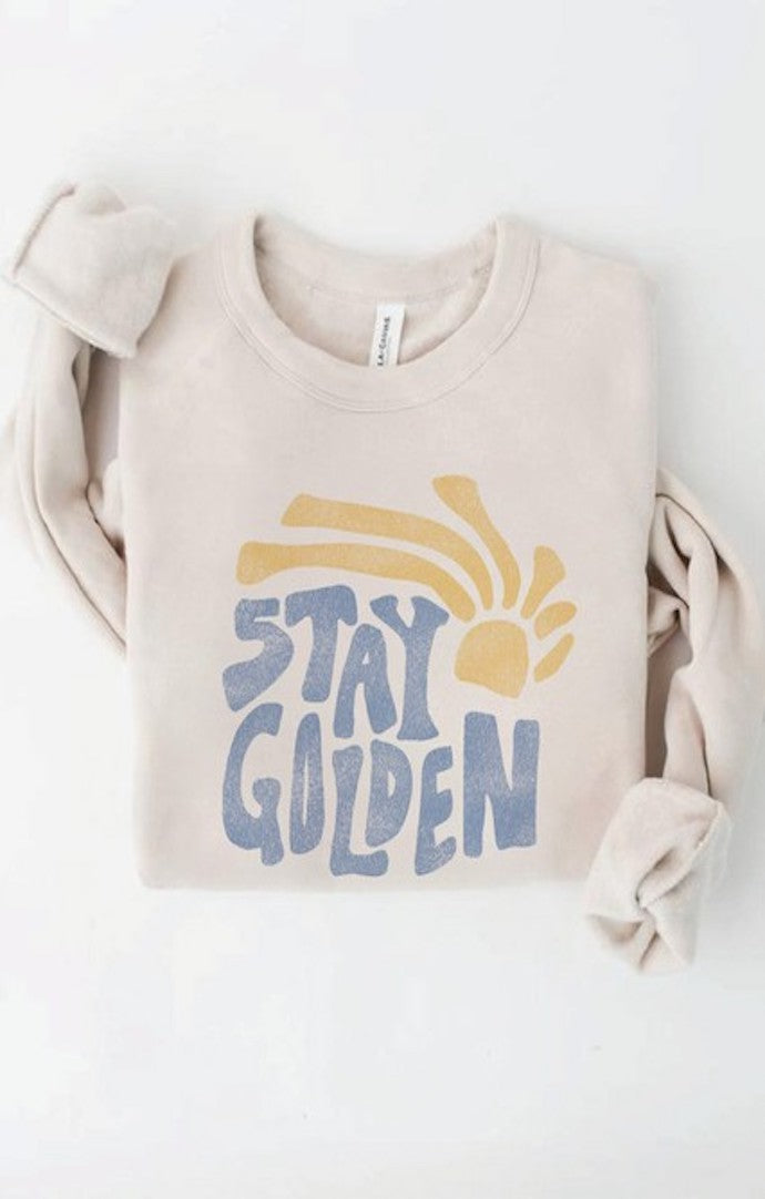 Oat Collective Heather Dust Stay Golden Crew Neck Sweatshirt
