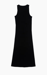 Mod Ref Black Ribbed Bodycon Midi Dress