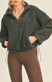 KC Black Half Zip Sherpa Fleece Sweatshirt