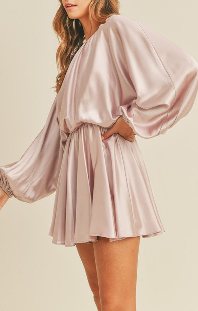 Mable Dusty Mauve Satin Mini Dress