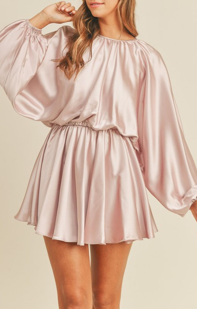 Mable Dusty Mauve Satin Mini Dress