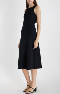 Mod Ref Black Ribbed Bodycon Midi Dress