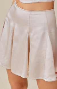 Mustard Seed Champagne Silky Mini Skirt