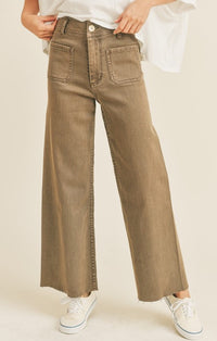 Miou Muse Washed Brown Straight Leg Pants