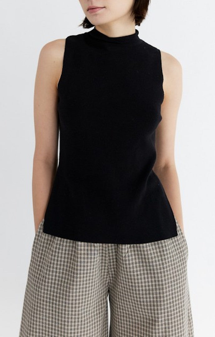 Mod Ref Black High Neck Tank Top