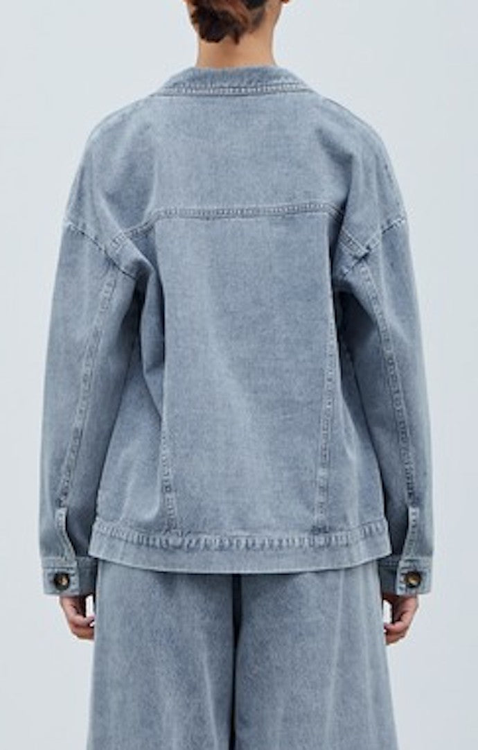 Grade & Gather Light Wash Kangaroo Denim Jacket