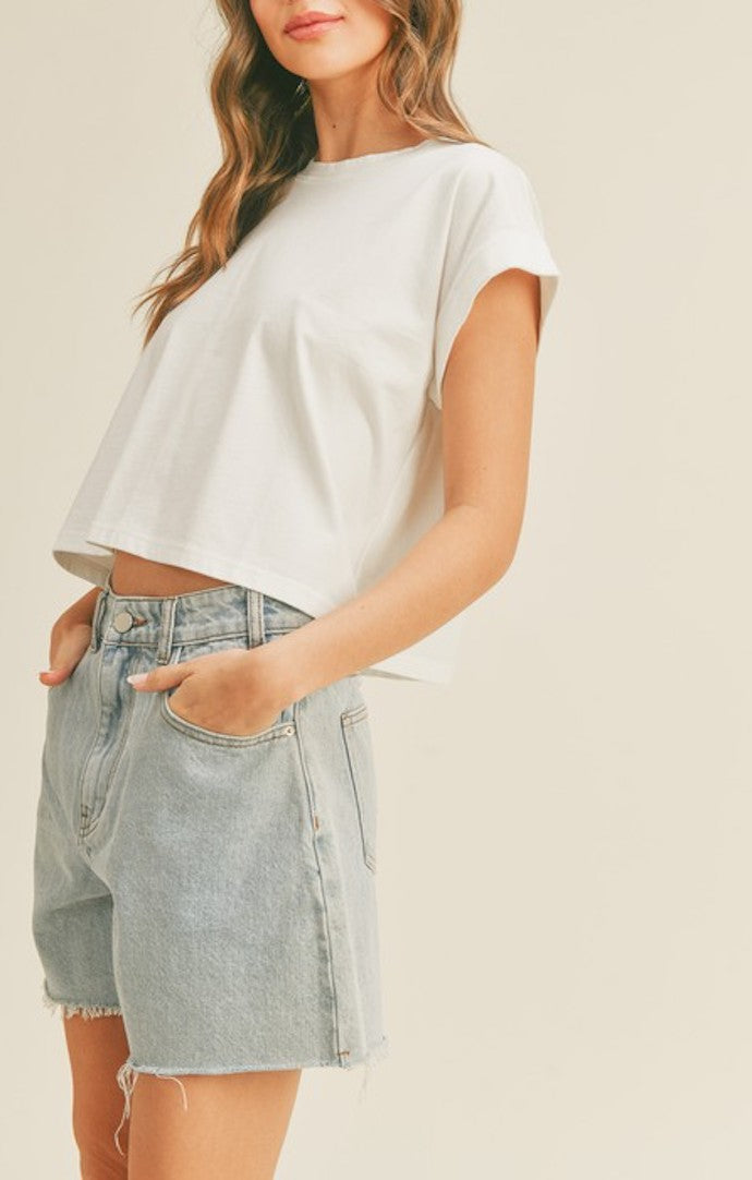 Miou Muse White Boxy Tee