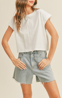 Miou Muse White Boxy Tee