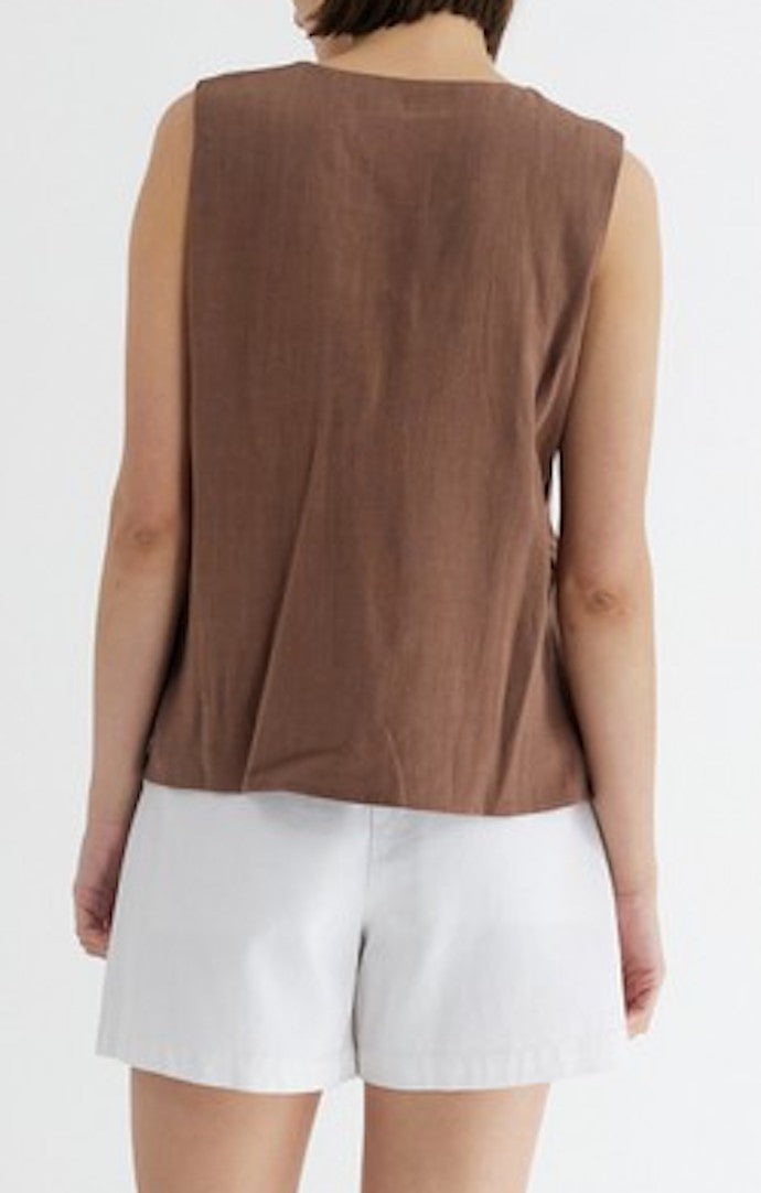 Mod Ref Brown Boxy Tank Top