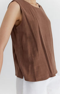 Mod Ref Brown Boxy Tank Top