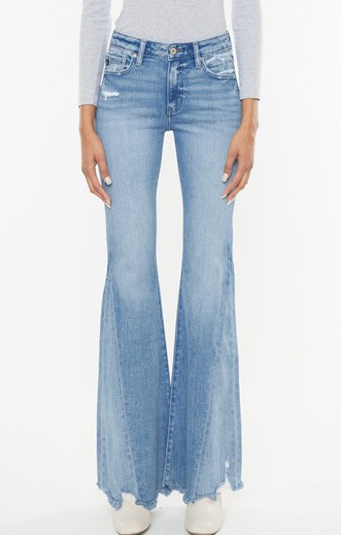 Kancan Medium Denim Flare Jeans
