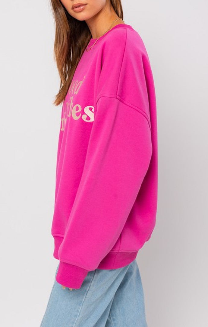 Le Lis Pink Good Vibes Only Sweatshirt