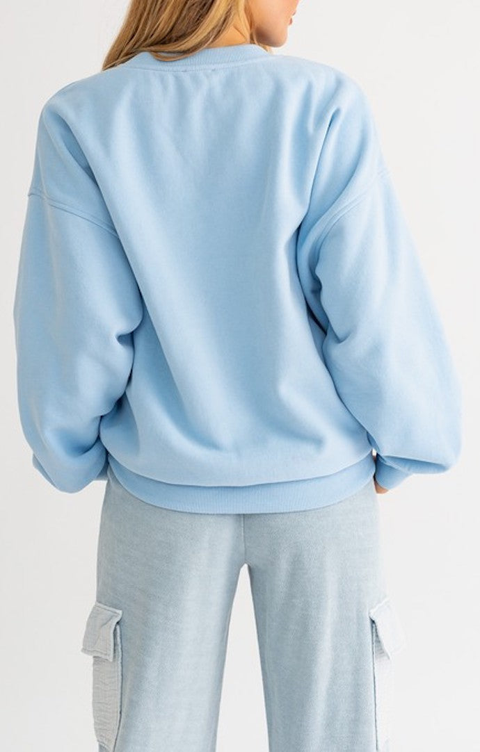 Jules Light Blue Smile Crewneck
