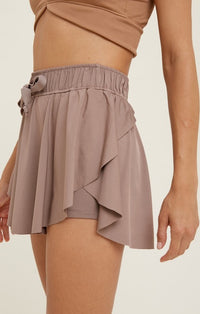 Wishlist Mink Flowy Drawstring Skort