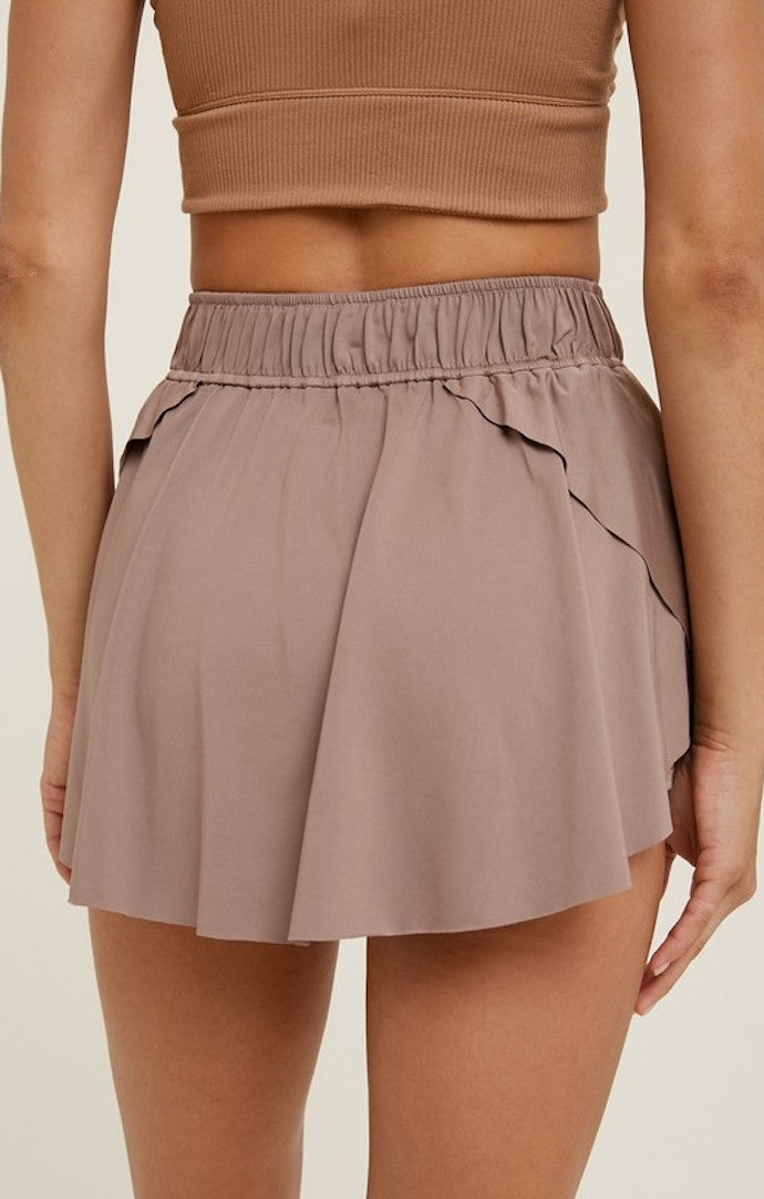 Wishlist Mink Flowy Drawstring Skort