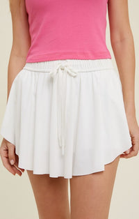 Wishlist White Flowy Drawstring Skort