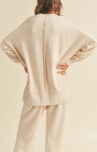Miou Muse Beige Smiley Face Sweatshirt