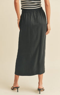 Miou Muse Black Midi Cargo Skirt