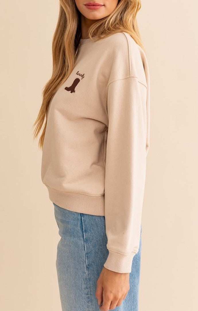 Le Lis Taupe Howdy Sweatshirt