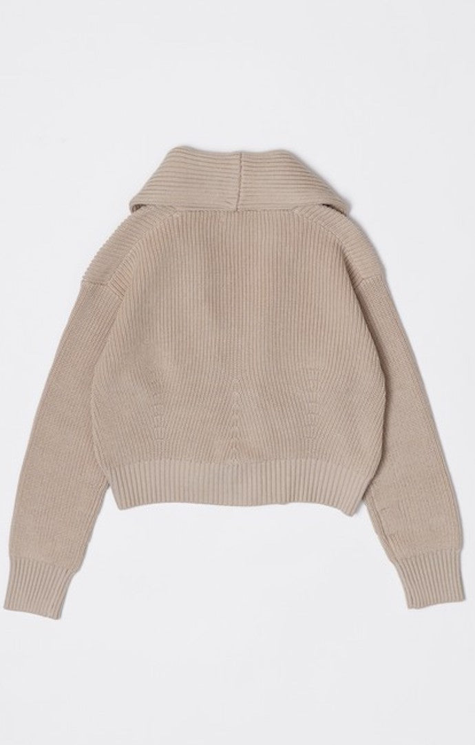 Mod Ref Beige Chunky Knit Cardigan