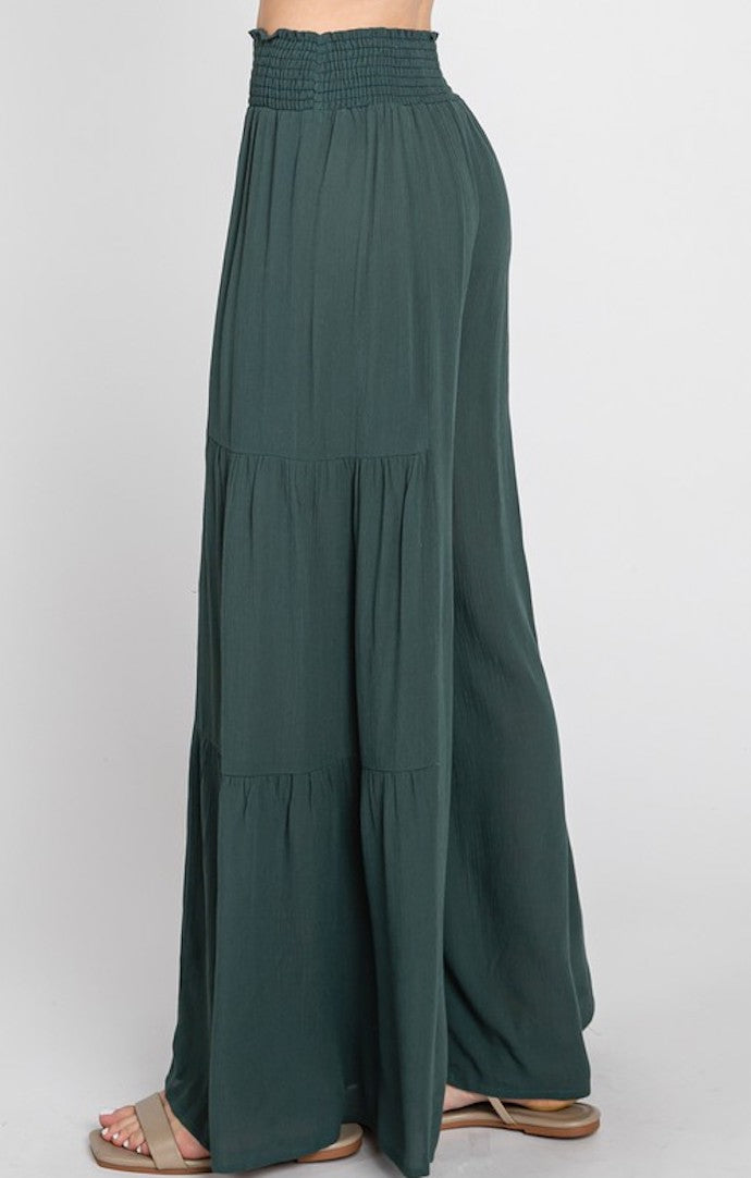 Final Touch Hunter Green Flowy Pant