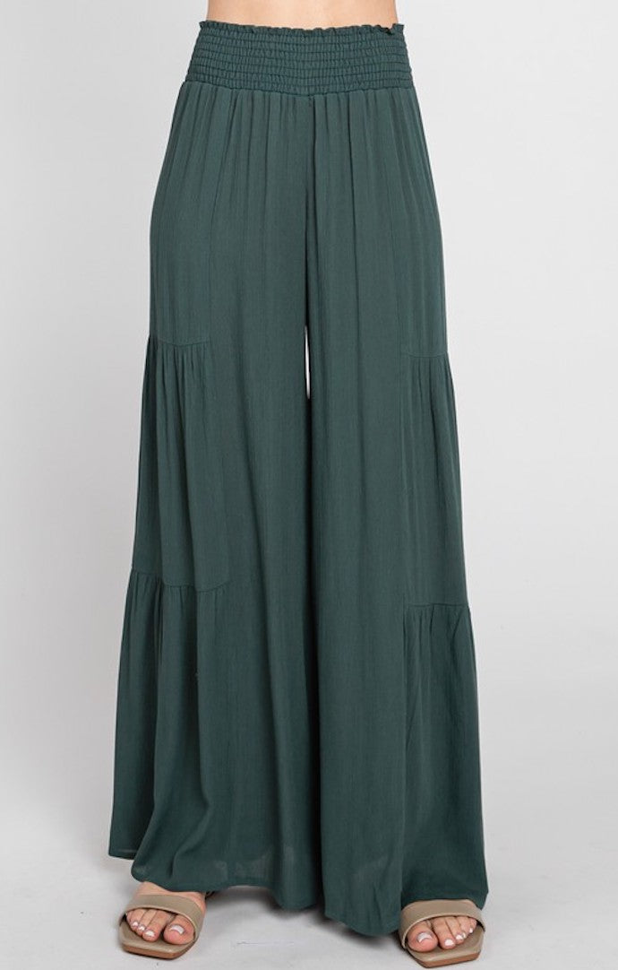 Final Touch Hunter Green Flowy Pant
