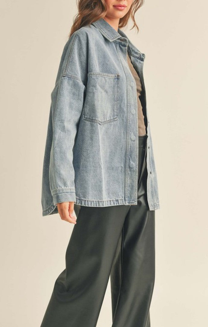 Miou Muse Blue Wash Denim Jacket 