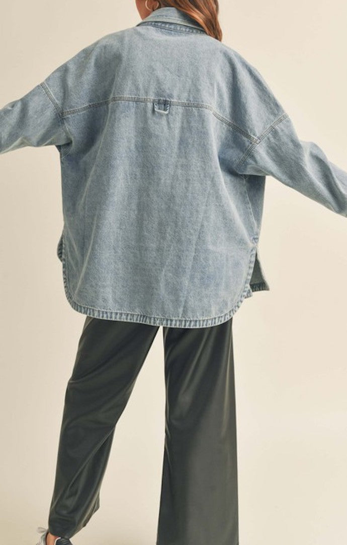 Miou Muse Blue Wash Denim Jacket 