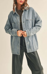 Miou Muse Blue Wash Denim Jacket 