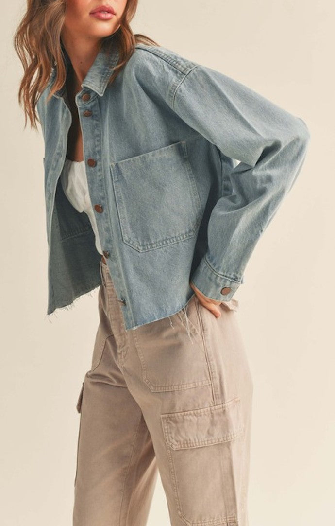 Miou Muse Distressed Denim Jacket
