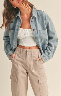 Miou Muse Distressed Denim Jacket