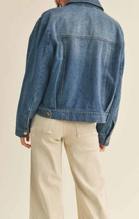 Miou Muse Pleated Denim Jacket