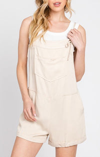 Final Touch Ecru Tie Strap Cami Romper