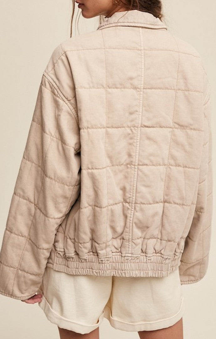 Listicle Milk Tea Quilted Jacket 