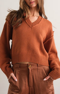 Papermoon Cafe V-Neck Sweater Top