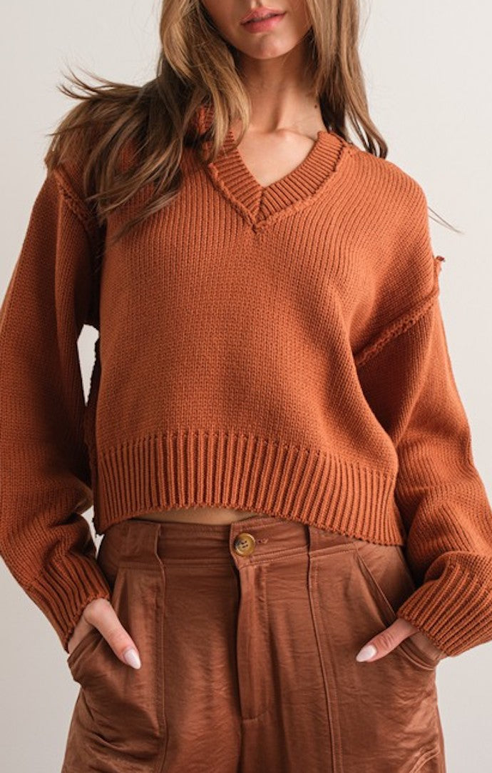 Papermoon Cafe V-Neck Sweater Top